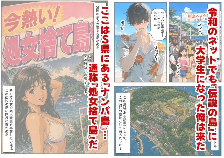【エロ同人漫画】『処女捨て島』昭和に俺が転生したらエロすぎた史実-1枚目