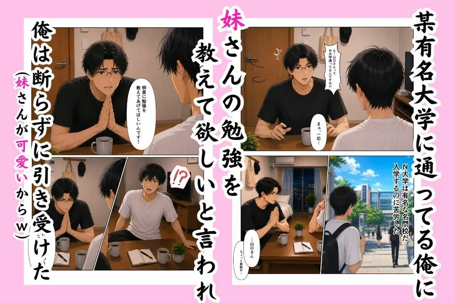 【エロ同人漫画】隣人さんの妹の家庭教師になったが、可愛すぎて我慢できなくなった話-2枚目